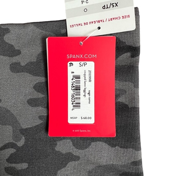 Spanx Look At Me Now Sage Camo Women’s Seamless Shape-wear Crop Leggings Small - Picture 3 of 6